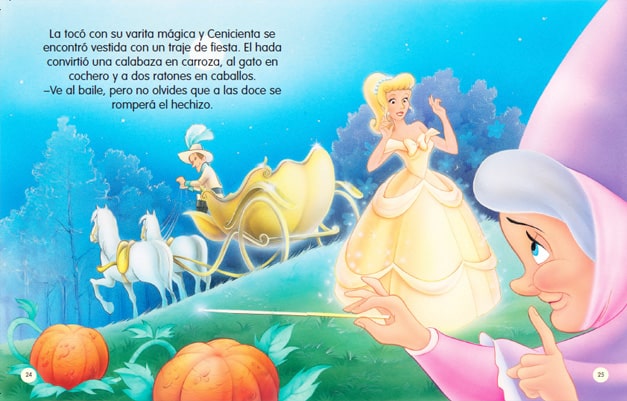 Páginas libro infantil Cinderella, Libros ingles