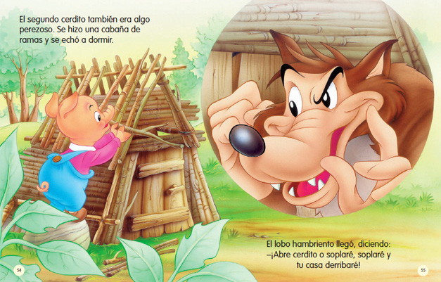 Páginas libro infantil The Three Little Pigs, Libros ingles