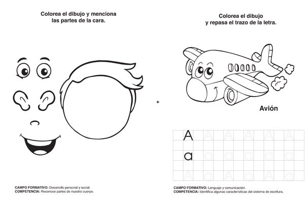 Páginas libro infantil Traza, Colorea y Aprende 3, libros preescolar, actividaes preescolar, articulos pedagógicos preescolar, educación preescolar