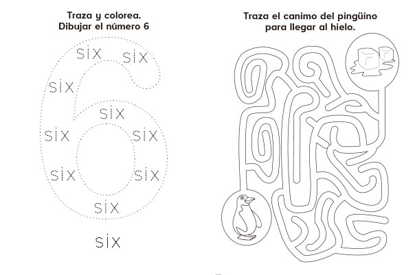 Páginas libro infantil Traza, Colorea y Lee 2, libros preescolar, actividaes preescolar, articulos pedagógicos preescolar, educación preescolar