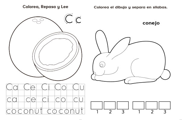 Páginas libro infantil Traza, Colorea y Lee 3, libros preescolar, actividaes preescolar, articulos pedagógicos preescolar, educación preescolar