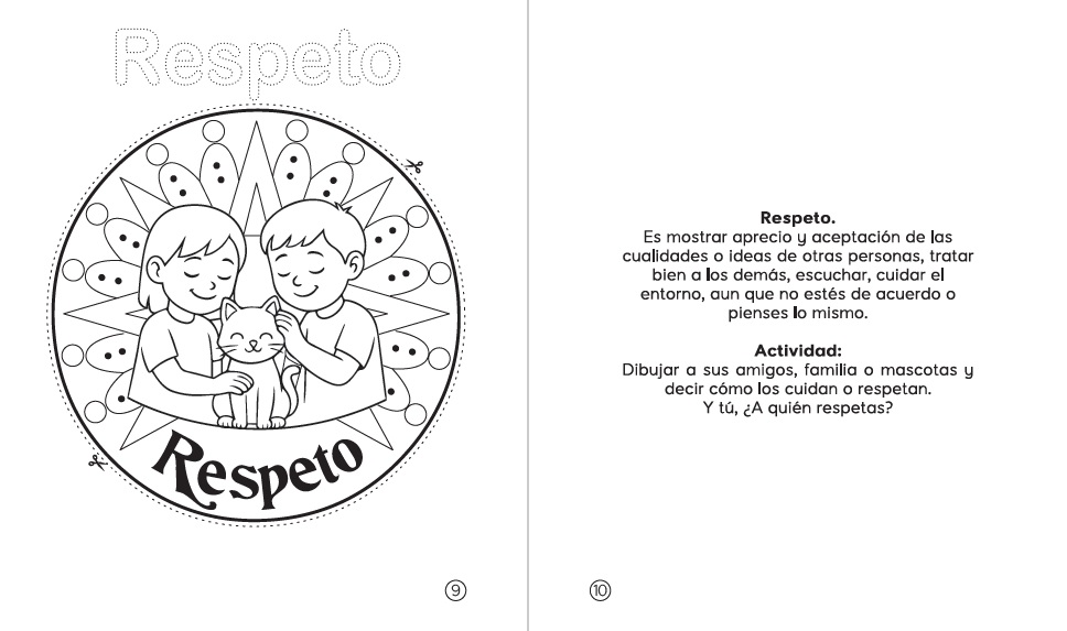 Páginas libro infantil Mandalas Infantiles de Valores, libros preescolar, actividaes preescolar, articulos pedagógicos preescolar, educación preescolar